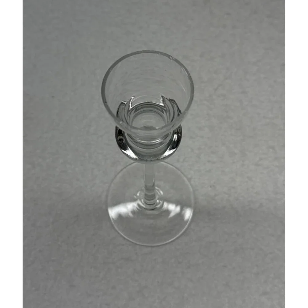 Clear Glass Long Stem Taper Candle Holders Candlesticks Set of 3 Vintage